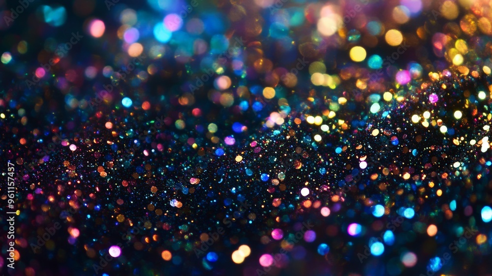 Poster colorful bokeh background with sparkling lights and vibrant colors, creating a magical and festive a