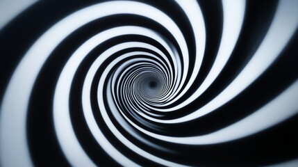 Fototapeta premium Abstract black and white spiral design, creating a hypnotic effect.