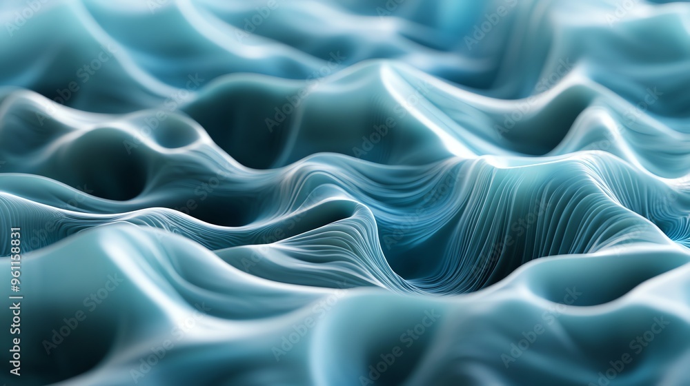 Aufkleber abstract blue and white wavy lines create a dynamic and textured background.