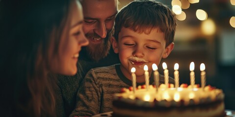 Celebratory Birthday Family Moment