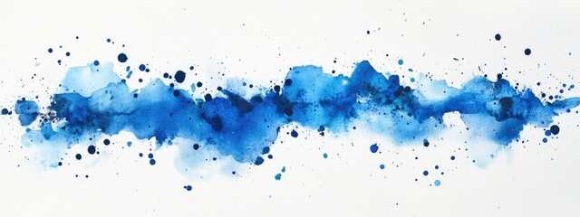 Vibrant Watercolor Splash: A Fluid Abstract Design in Cool Blue Tones