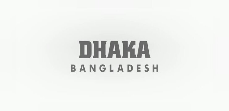 Dhaka Bangladesh Typography animation intro video Alpha  white Background  Illustration.