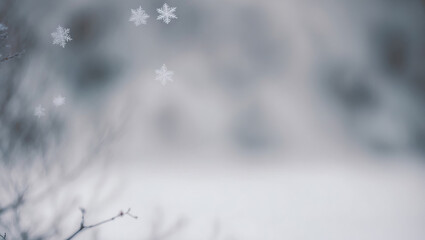 Blurred winter background with snowflakes.