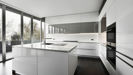 Ultra-modern kitchen in white tones.