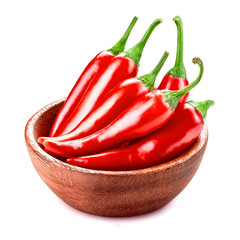 Red chili peppers, isolated on white background