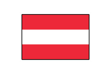 A vibrant vector representation of the Austrian flag features horizontal stripes of red, white, and red, symbolizing national pride and identity.