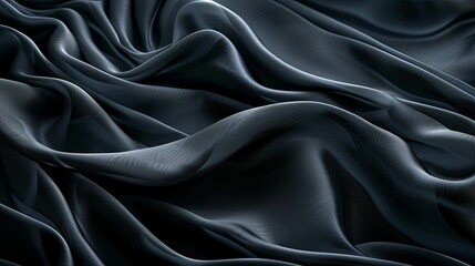 Obraz premium Abstract Draped Black Fabric with Textured Surface