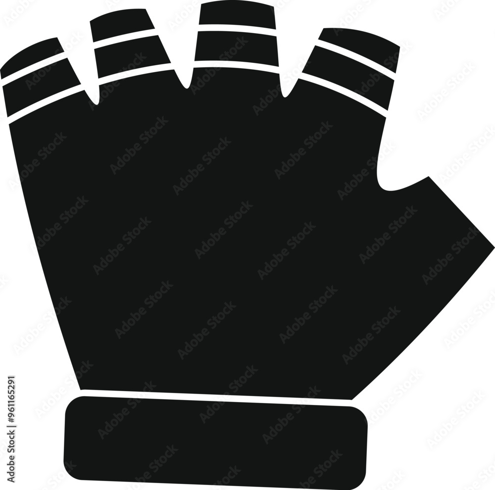 Poster black fitness gloves with open fingers showing a sporty style