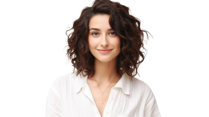 Fashionable young woman standing on transparent background PNG.
