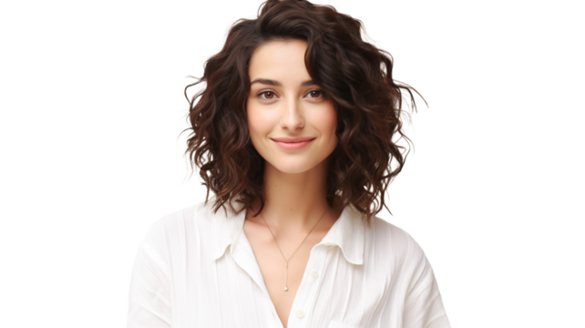 Fashionable young woman standing on transparent background PNG.
