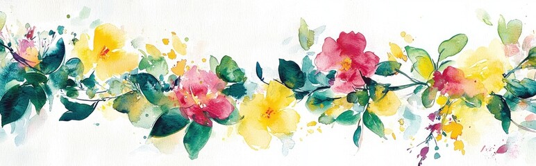Vibrant Watercolor Floral Arrangement with Lively Colors and Artistic Expression