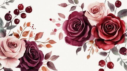 Stunning Watercolor Roses: A Floral Masterpiece for Nature Lovers
