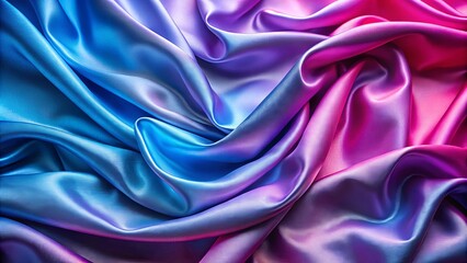 Obraz premium Blue purple pink silk satin gradient background, luxurious and smooth fabric
