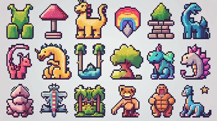 Pixelated Animal and Nature Illustrations