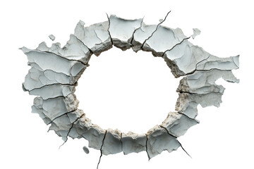 Hole in the wall. An impact hole, bullet hole on the wall.
Hole with alpha, transparent background.