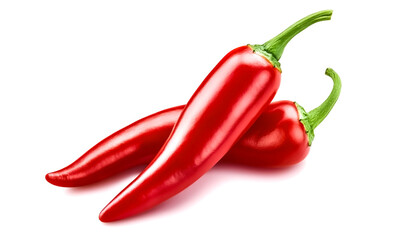 Red chili peppers, isolated on white background