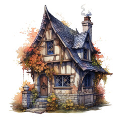 Witch House Isolated on a Transparent Background