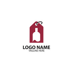 tag bottle logo design vector