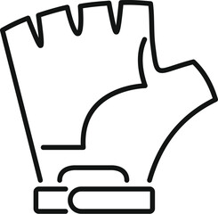 Simple outline icon of a fingerless bike glove, perfect for sports and cycling related designs