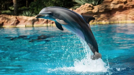 Obraz premium Dolphin Leaping Out of the Water