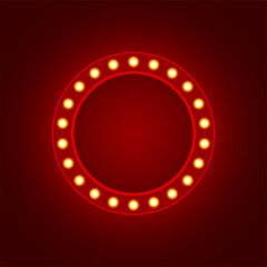 Shining retro light banner. Vector illustration