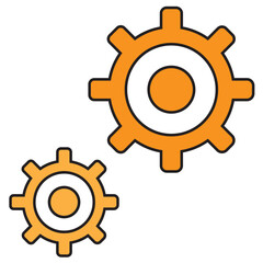 gear icon, cog wheel, engine circle, thin line web symbol on white background