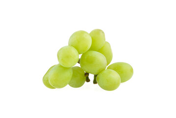 Grapes isolated. A bunch of green grapes on a white background.