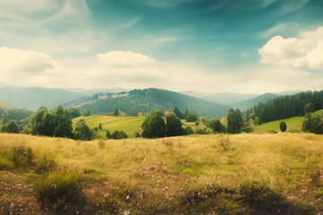 Naklejka premium Cozy Landscape Background