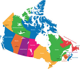 colorful Canada map