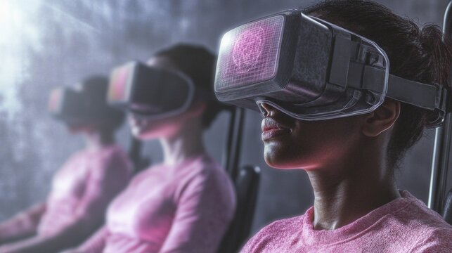 Diverse Athletes Using VR for Adaptive Sports Training in a Futuristic Gym