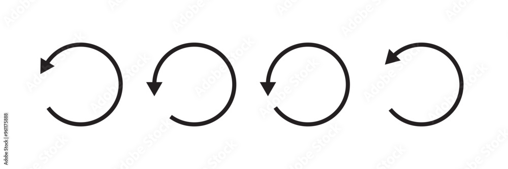 Poster redo icon set. refresh, restart or reload vector symbol. recover or reset button. revision sign in b