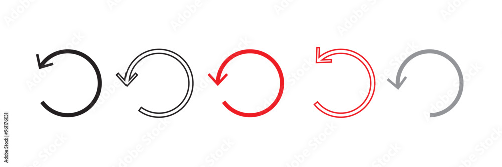 Poster redo icon set. refresh, restart or reload vector symbol. recover or reset button. revision sign in b