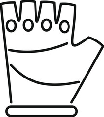 Fitness gloves with open fingers icon, outline style isolated on white background