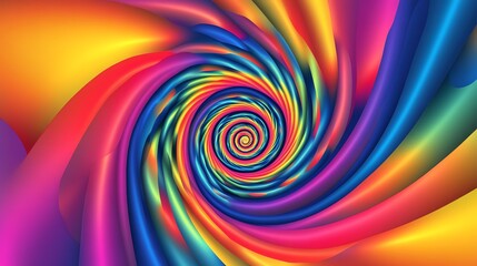 Obraz premium An abstract, colorful, swirling pattern in rainbow colors.
