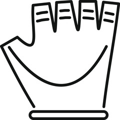 Simple and minimal line icon of a bicycle glove, ideal for representing cycling safety