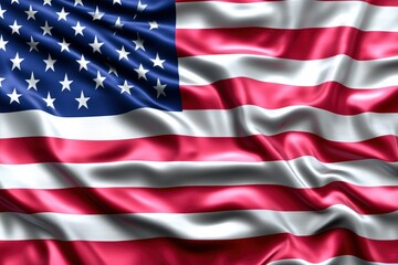 Obraz premium The American flag is shown with a silky texture, its stars and stripes flowing elegantly with generative ai