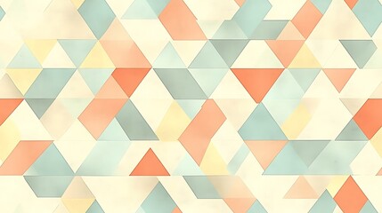 A repeating pastel triangle pattern with muted tones of light coral, baby blue, and pale yellow, forming a geometric,