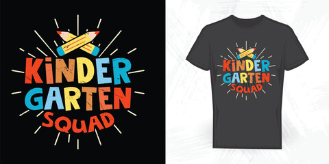 Kindergarten Squad Funny Back To School T shirt Design