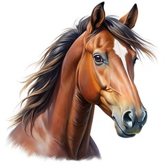 Obraz premium Horse portrait realistic illustration isolated on white background