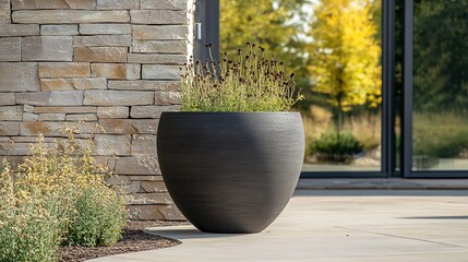 Impressive large flower pot, showcasing a grand and spacious design. The pot is depicted with a substantial size and elegant details, perfect for accommodating a variety of plants.