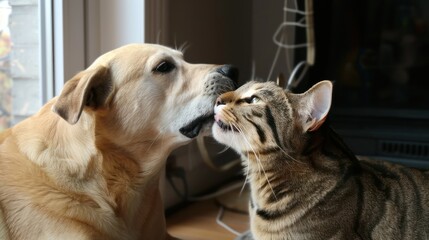 Dog and Cat Show Affection