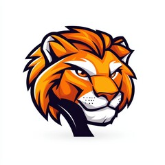 Obraz premium Fierce tiger head illustration with bold colors and detailed features