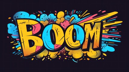 Fototapeta premium Retro style pop art explosion with text 