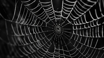 Fototapeta premium A Spider Web with Dew Drops