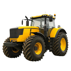 Obraz premium Farm tractor with large wheels and bright yellow design