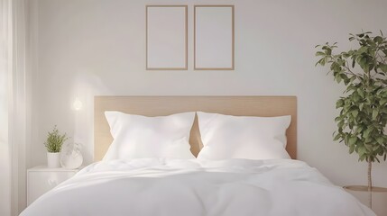 Cozy and Serene Bedroom Oasis with Minimalist Design and Natural Elements