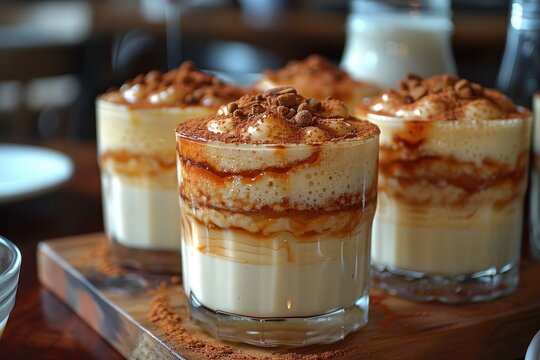 Peru: Suspiro de Limea A sweet, creamy dessert made with condensed milk, evaporated milk, and topped with a caramelized layer, served in a glass