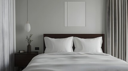 Cozy and Serene Modern Bedroom with Minimalist Decor and Elegant Furnishings