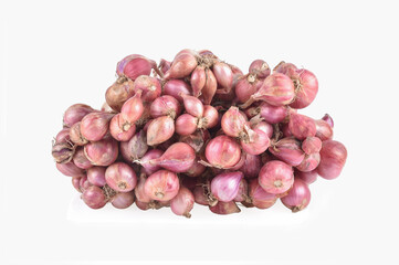 Red shallots isolated on a white background