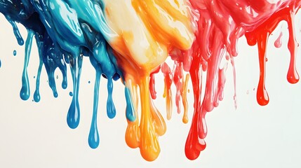 Wax Drip in Mid-Air: Colorful wax drips captured in mid-air, blending and swirling together before they reach the ground. 
